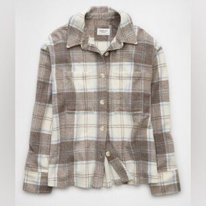 AE NEW Fleece Plaid Shacket